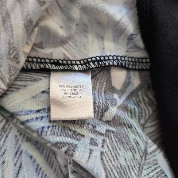 Cj Banks Skirt Women's 1X Blue Green Tropical Maxi Elastic Waist Side Slit - Picture 4 of 16